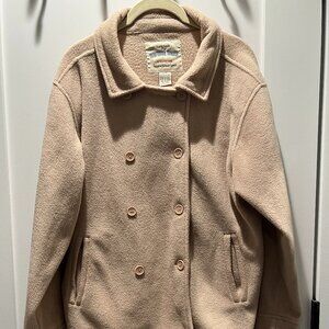 Vintage Camel Fleece Pea Coat-style Shacket Women's Large - Stephanie Rogers